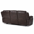 Pemberly Row Faux Leather 2-Piece Manual Reclining Sofa Set with Console - Brown