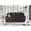 Pemberly Row Faux Leather 2-Piece Manual Reclining Sofa Set with Console - Brown