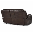 Pemberly Row Faux Leather 2-Piece Manual Reclining Sofa Set with Console - Brown