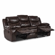 Pemberly Row Faux Leather 2-Piece Manual Reclining Sofa Set with Console - Brown