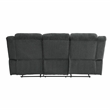 Pemberly Row Chenille Double Reclining Sofa with Nailhead Trim in Charcoal Gray