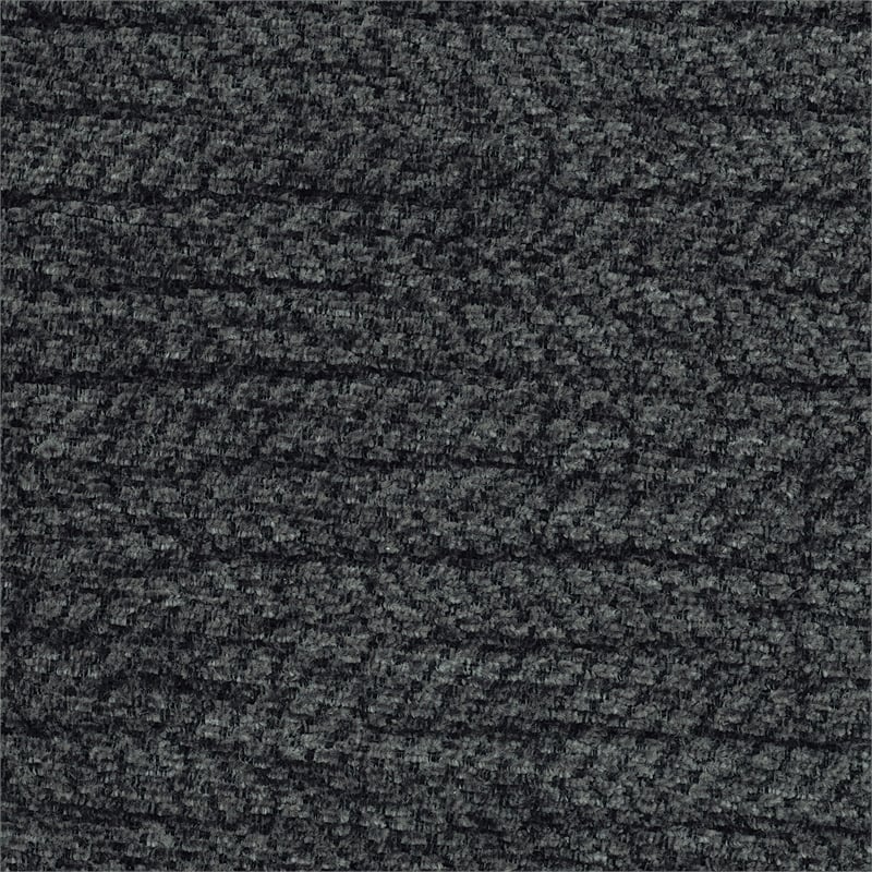 Pemberly Row Chenille Double Reclining Sofa with Nailhead Trim in Charcoal Gray
