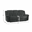 Pemberly Row Chenille Double Reclining Sofa with Nailhead Trim in Charcoal Gray