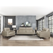 Pemberly Row Top Grain Leather Match Sofa with Wood Legs in Latte