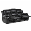 Pemberly Row Faux Leather 2-Piece Manual Reclining Sofa Set with Console - Black