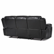 Pemberly Row Faux Leather 2-Piece Manual Reclining Sofa Set with Console - Black