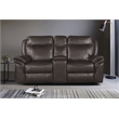 Pemberly Row Breathable Faux Leather 2-Piece Reclining Sofa Set in Dark Brown