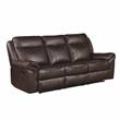 Pemberly Row Breathable Faux Leather 2-Piece Reclining Sofa Set in Dark Brown
