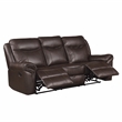 Pemberly Row Breathable Faux Leather 2-Piece Reclining Sofa Set in Dark Brown
