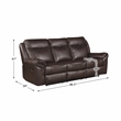 Pemberly Row Breathable Faux Leather 2-Piece Reclining Sofa Set in Dark Brown