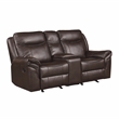 Pemberly Row Breathable Faux Leather 2-Piece Reclining Sofa Set in Dark Brown