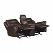 Pemberly Row Breathable Faux Leather 2-Piece Reclining Sofa Set in Dark Brown