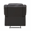 Pemberly Row Faux Leather Manual Recliner with Pillowtop Arms in Dark Brown