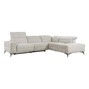 Pemberly Row Chenille 2-Piece Power Reclining Sectional with Right Chaise - Sand