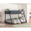 Pemberly Row Twin over Full Metal Bunk Bed with Guard Rails in Black