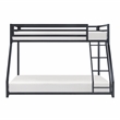 Pemberly Row Twin over Full Metal Bunk Bed with Guard Rails in Black