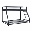 Pemberly Row Twin over Full Metal Bunk Bed with Guard Rails in Black