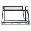 Pemberly Row Twin over Full Metal Bunk Bed with Guard Rails in Black
