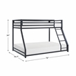 Pemberly Row Twin over Full Metal Bunk Bed with Guard Rails in Black