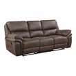 Pemberly Row Polished Microfiber 2-Piece Push-Back Reclining Sofa Set in Brown