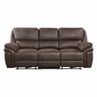 Pemberly Row Microfiber 2-Piece Power Reclining Sofa Set with USB in Brown