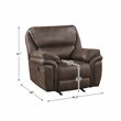 Pemberly Row Polished Microfiber Manual Rocker Reclining Chair in Brown