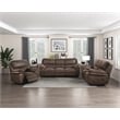 Pemberly Row Polished Microfiber Power Reclining Chair with USB Port in Brown