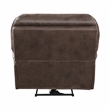 Pemberly Row Polished Microfiber Power Reclining Chair with USB Port in Brown