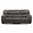 Pemberly Row Polished Microfiber 2-Piece Push-Back Reclining Sofa Set in Gray
