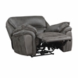 Pemberly Row Polished Microfiber Power Reclining Chair with USB Port in Gray