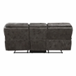 Pemberly Row Polished Microfiber Manual Double Reclining Sofa 300 lbs in Gray