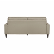 Pemberly Row 2-Piece Top Grain Leather Match Sofa Set with Wood Legs in Latte