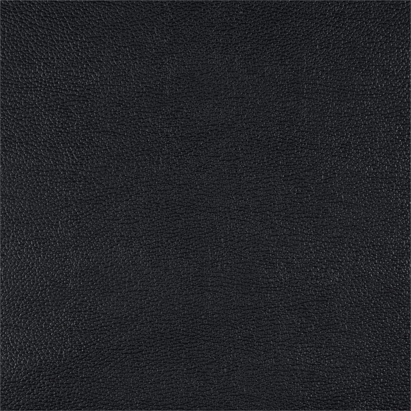 Pemberly Row Top Grain Leather Match Loveseat with Wood Legs in Black