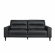 Pemberly Row Top Grain Leather Match Sofa with Wood Legs in Black