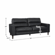 Pemberly Row Top Grain Leather Match Sofa with Wood Legs in Black