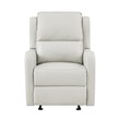 Pemberly Row Faux Leather Glider Manual Recliner 300 lbs Capacity in Taupe
