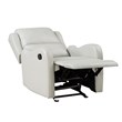 Pemberly Row Faux Leather Glider Manual Recliner 300 lbs Capacity in Taupe