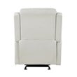 Pemberly Row Faux Leather Glider Manual Recliner 300 lbs Capacity in Taupe