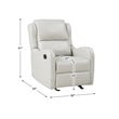 Pemberly Row Faux Leather Glider Manual Recliner 300 lbs Capacity in Taupe
