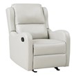 Pemberly Row Faux Leather Glider Manual Recliner 300 lbs Capacity in Taupe