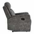 Pemberly Row Textured Microfiber Reclining Chair 300 lbs in Brownish Gray