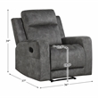 Pemberly Row Textured Microfiber Reclining Chair 300 lbs in Brownish Gray