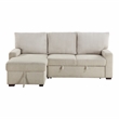 Pemberly Row 2-Piece Boucle and Corduroy Sectional with Left Chaise in Beige