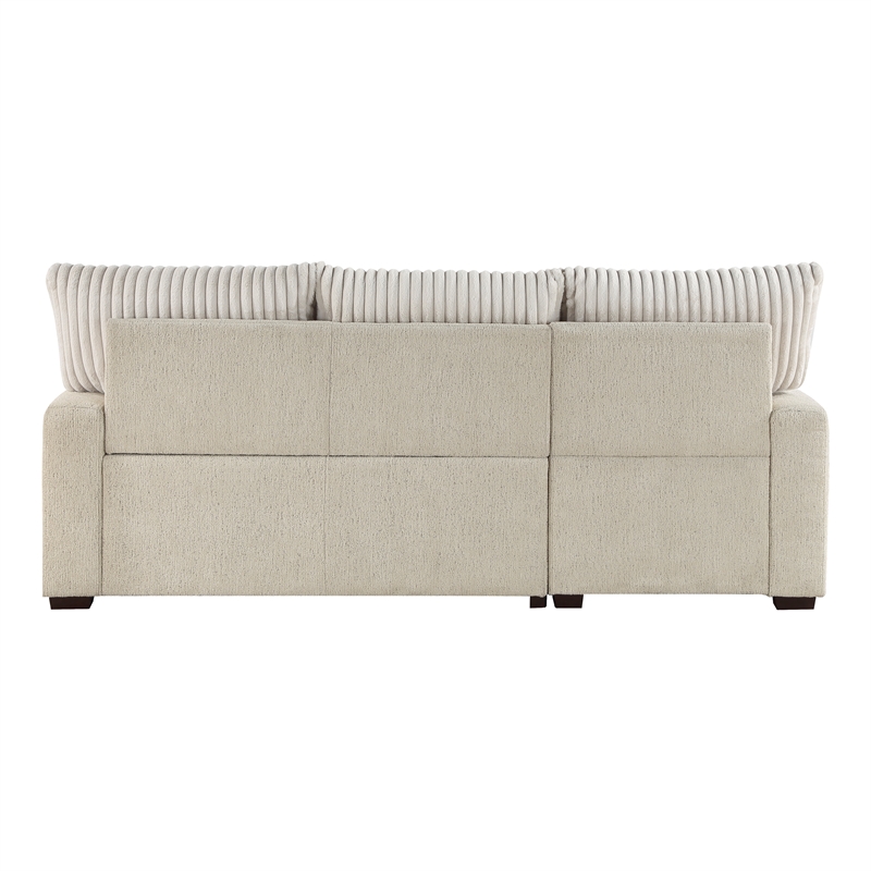 Pemberly Row 2-Piece Boucle and Corduroy Sectional with Left Chaise in Beige
