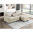 Pemberly Row 2-Piece Boucle and Corduroy Sectional with Right Chaise in Beige