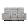 Pemberly Row Chenille Double Reclining Sofa 300 lbs Capacity in Gray