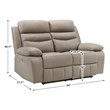 Pemberly Row Top Grain Leather Power Double Reclining Love Seat in Latte