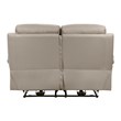 Pemberly Row Top Grain Leather Power Double Reclining Love Seat in Latte