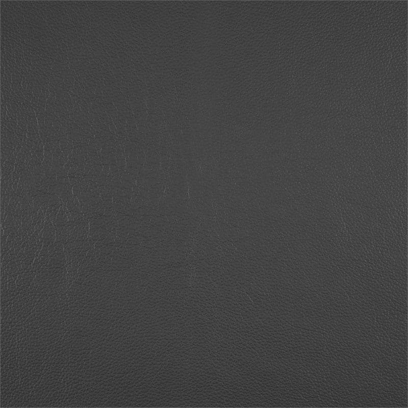 Pemberly Row Top Grain Leather Double Reclining Sofa 300 lbs in Dark Gray
