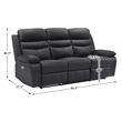 Pemberly Row 2-Piece Top Grain Leather Power Reclining Sofa Set in Black